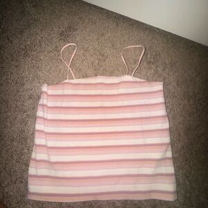 American Eagle Outfitters Pink Striped Tank Top